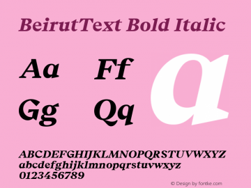 BeirutText Bold Italic Version 6.000图片样张