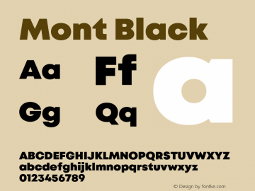 Mont Black Version 1.003; ttfautohint (v1.8)图片样张