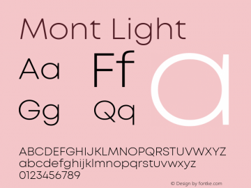 Mont Light Version 1.003; ttfautohint (v1.8)图片样张