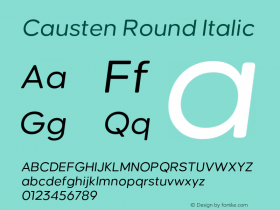 CaustenRound-RegularOblique Version 1.000;hotconv 1.0.109;makeotfexe 2.5.65596图片样张