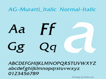 AG Muratti_Italic Normal-Italic 001.000图片样张