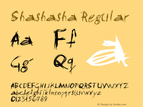 Shashasha Regular Version 1.000;PS 001.000;hotconv 1.0.38 Font Sample