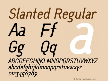 Slanted Regular 001.000 Font Sample