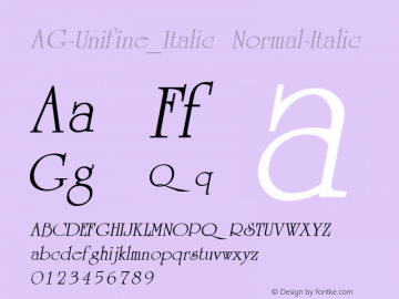 AG Unifine_Italic Normal-Italic 001.000图片样张