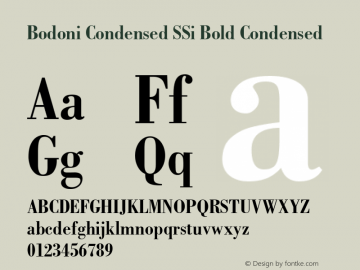 Bodoni Condensed SSi Bold Condensed 001.000图片样张