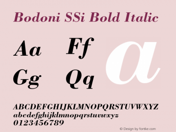 Bodoni SSi Bold Italic 001.000图片样张