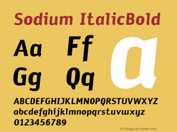 Sodium ItalicBold Version 001.000图片样张