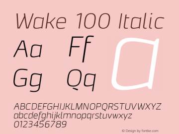 Wake 100 Italic 图片样张