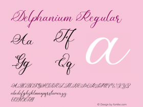 Delphanium Version 1.00;August 31, 2021;FontCreator 12.0.0.2567 64-bit图片样张