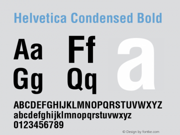 Helvetica Condensed Bold 001.000图片样张