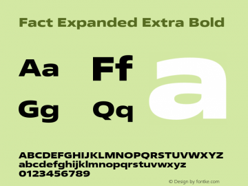 Fact Expanded Extra Bold Version 1.001图片样张