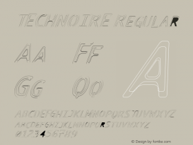 TECHNOIRE Regular Version 001.000 Font Sample