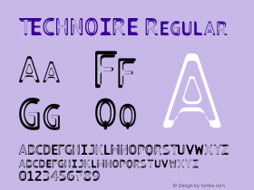 TECHNOIRE Regular Version 001.000 Font Sample