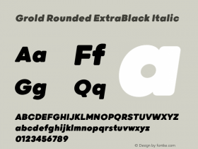 GroldRounded-ExtraBlackItalic Version 1.000图片样张