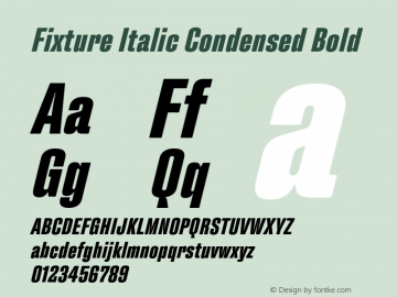 FixtureItalic-CondensedBold Version 1.000;hotconv 1.0.109;makeotfexe 2.5.65596图片样张