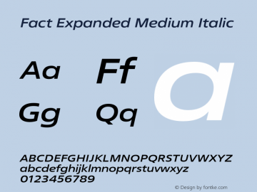 Fact-ExpandedMediumItalic Version 1.000图片样张