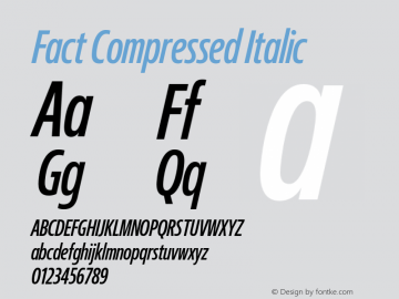 Fact-CompressedItalic Version 1.000图片样张