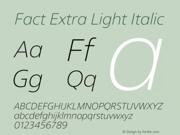 Fact-ExtraLightItalic Version 1.000图片样张