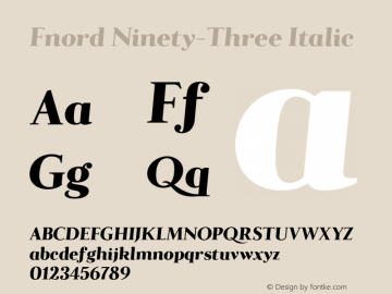 Fnord Ninety-Three Italic Version 1.000;PS 001.000;hotconv 1.0.88;makeotf.lib2.5.64775图片样张