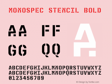 MonoSpec Stencil Bold Version 1.000;hotconv 1.0.109;makeotfexe 2.5.65596图片样张
