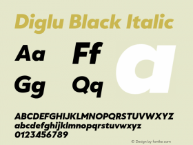 Diglu Black Italic Version 1.006图片样张