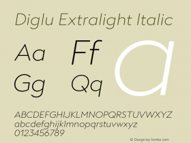 Diglu Extralight Italic Version 1.006图片样张