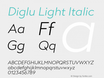 Diglu Light Italic Version 1.006图片样张