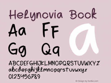 Helynovia Version 1.00;January 19, 2021;FontCreator 12.0.0.2525 64-bit图片样张