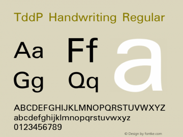 TddP Handwriting Version 1.0图片样张