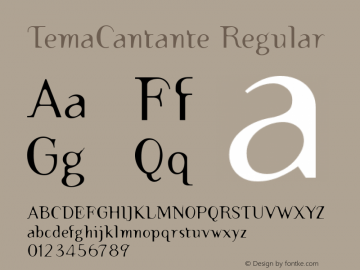 TemaCantante Regular Version 001.000 Font Sample