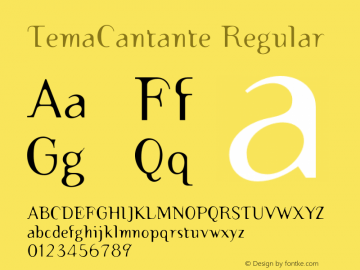 TemaCantante Regular 001.000 Font Sample