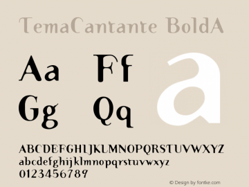 TemaCantante BoldA Macromedia Fontographer 4.1 9/16/98图片样张