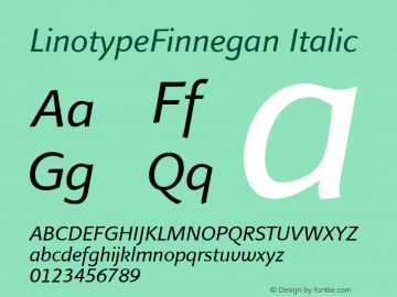 LinotypeFinnegan-Italic 005.000图片样张