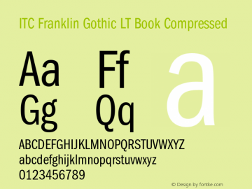 ITC Franklin Gothic LT Book Compressed 006.000图片样张