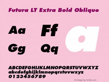 Futura LT Extra Bold Oblique 006.000图片样张