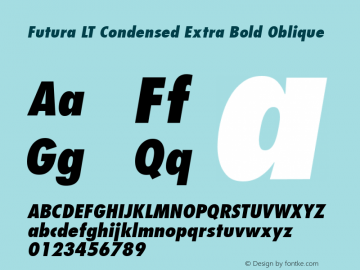 Futura LT Condensed Extra Bold Oblique 006.000图片样张