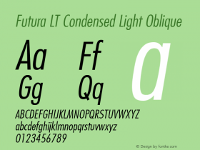 Futura LT Condensed Light Oblique 006.000图片样张