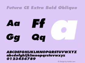 Futura CE Extra Bold Oblique 001.000图片样张