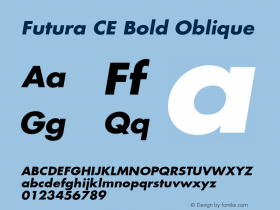 Futura CE Bold Oblique 001.000图片样张