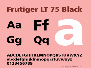 Frutiger LT 75 Black 006.000图片样张