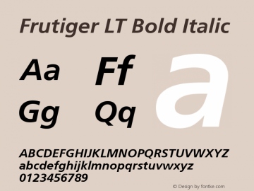 Frutiger LT 66 Bold Italic 006.000图片样张