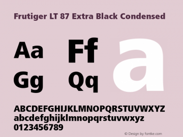 Frutiger LT 87 Extra Black Condensed 006.000图片样张