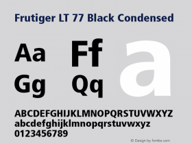 Frutiger LT 77 Black Condensed 006.000图片样张
