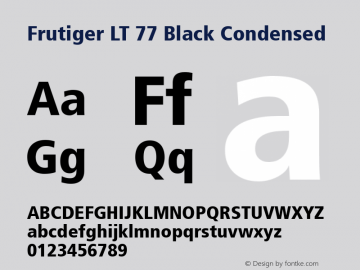 Frutiger LT 77 Black Condensed 006.000图片样张