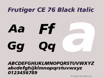 Frutiger CE 76 Black Italic 001.000图片样张