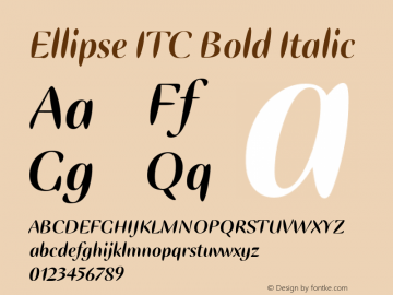 Ellipse ITC Bold Italic 005.000图片样张