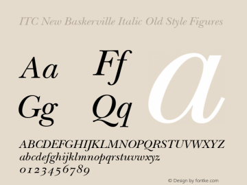 ITC New Baskerville Italic Old Style Figures 001.000图片样张