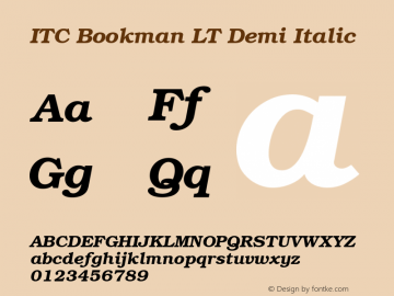 ITC Bookman LT Demi Italic 006.000图片样张