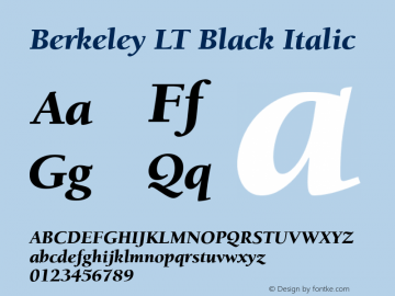 ITC Berkeley Oldstyle LT Black Italic 006.000图片样张