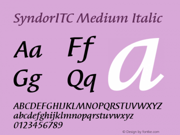 Syndor ITC Medium Italic 005.000图片样张